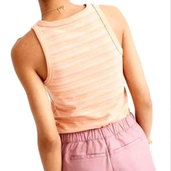 Madewell Striped Orange Westville Tank Top Small S - Picture 2 of 5